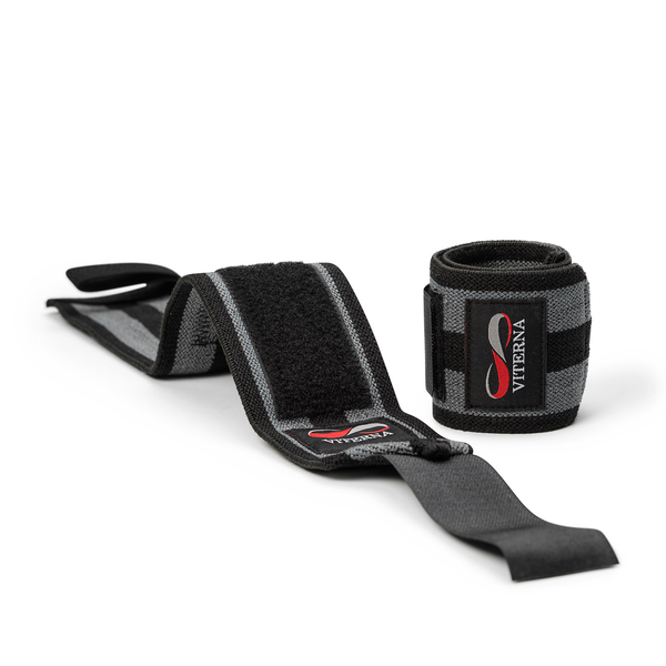 Premium Classic Wrist Wraps 18 inch, Black/Grey